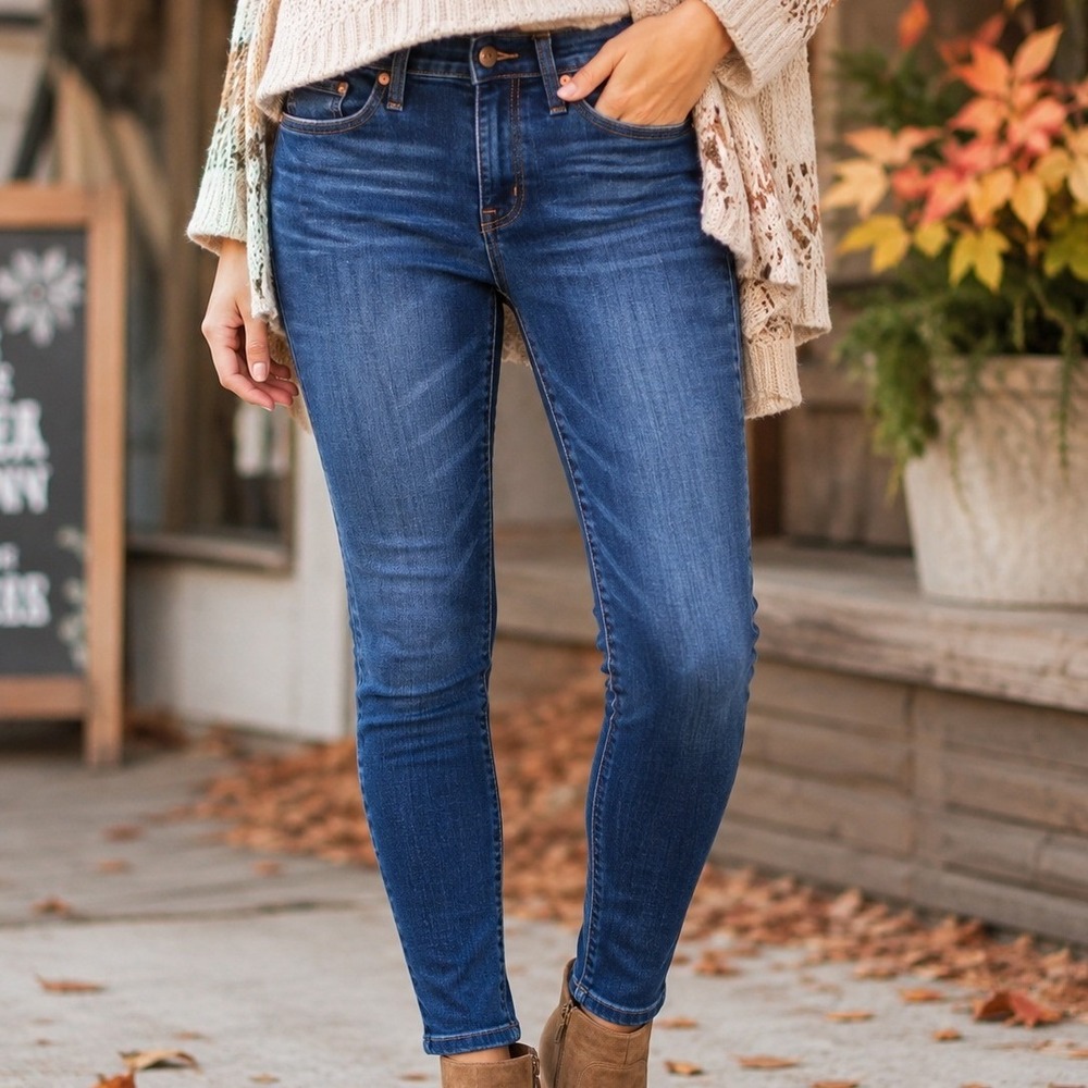 Madwell 10 High-Rise Skinny Jeans Dark Wash Blue Denim Womens Size 28